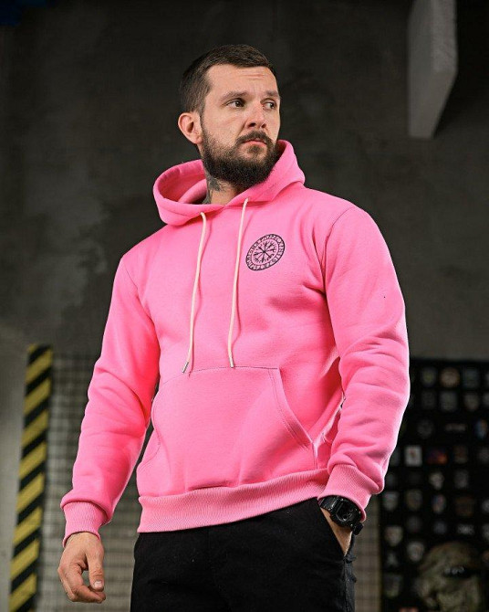 Милитари худи на флисе GENESIS  Руны pink ПП8072 Одесса - изображение 3