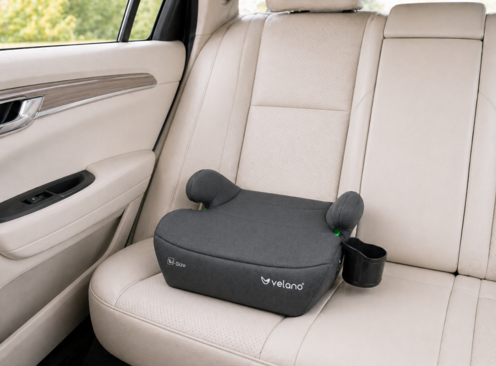 Бустер автокрісло Velano Primo i-Size 125-150 см Isofix + підстаканник Сірий Київ - фото 6