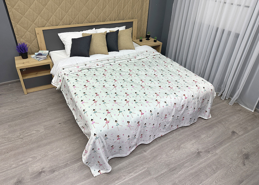 Плед-покривало Decorator WellSoft Dancer 200х205 см з принтом "Балерини" (87-187) Київ - фото 4