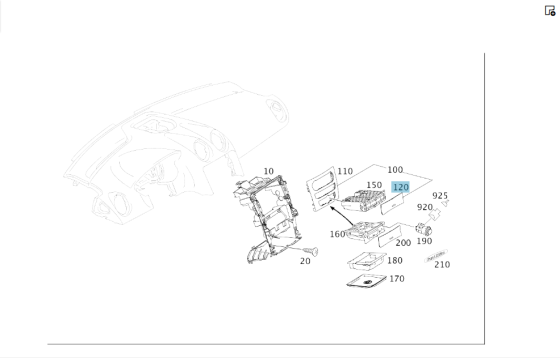 Mercedes-Benz  A1646801439 Дерев'яна декоративна накладка речового відділення у передній панелі GL X164 ML W164 Одеса