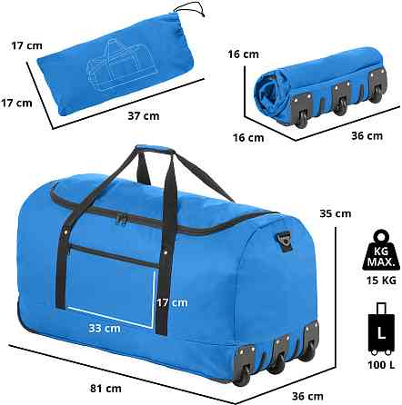 Сумка дорожня на колесах TravelZ Wheelbag 100 Liter Blue (603093) Київ