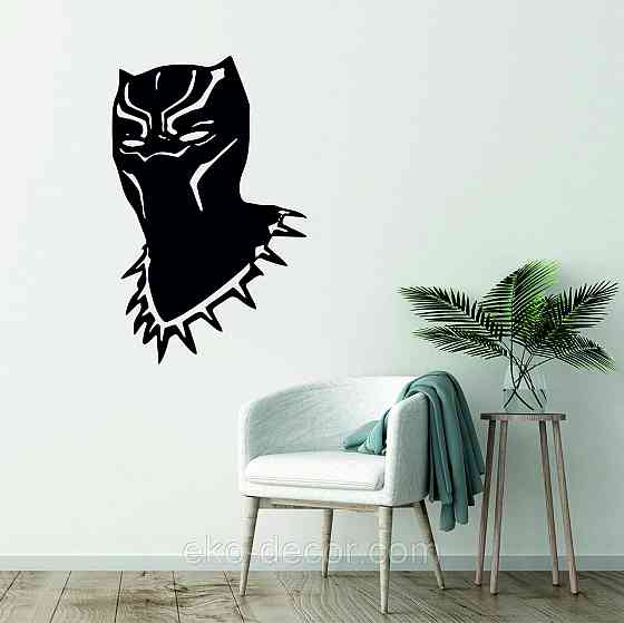 Декоративне настінне Панно «Пантера», Декор на стіну 110*69 см, Чорний Київ