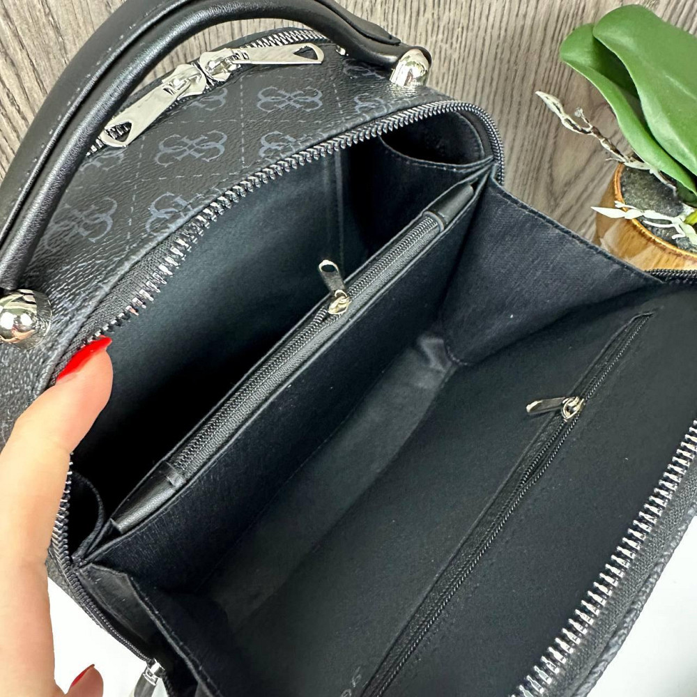 Каркасна жіноча сумка стиль Guess чорна, сумочка на плече Гесс ( 27992 ) Харків - фото 3