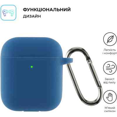 Чохол для навушників Armorstandart Ultrathin Silicone Case With Hook для Apple AirPods 2 Lake Blue (ARM59683) Вінниця