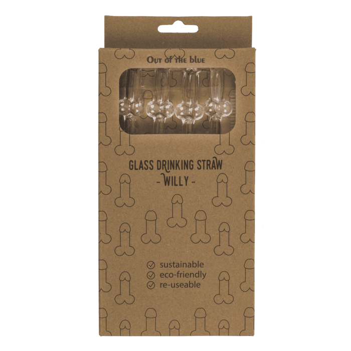 Стеклянные трубочки Glass Drinking Straw Willy (в наборі 4 трубочки та щіточка) Sex Aura Киев - изображение 7