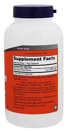Таурин Now Foods Taurine 1000 мг 250 капс Київ