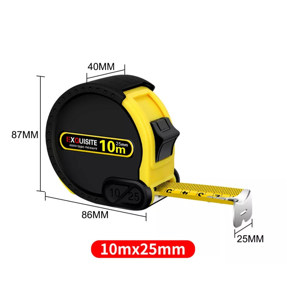 Рулетка будівельна вимірювальна 10м, протиударна подвійна з метричною і дюймовою системою, прогумована Кам'янець-Подільський - фото 7