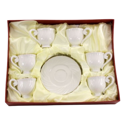 Набір кавовий Хвиля 12 предметів (ч.90мл + блюдце) порцеляна білий LTSL-C0109-А Interos Житомир - фото 2