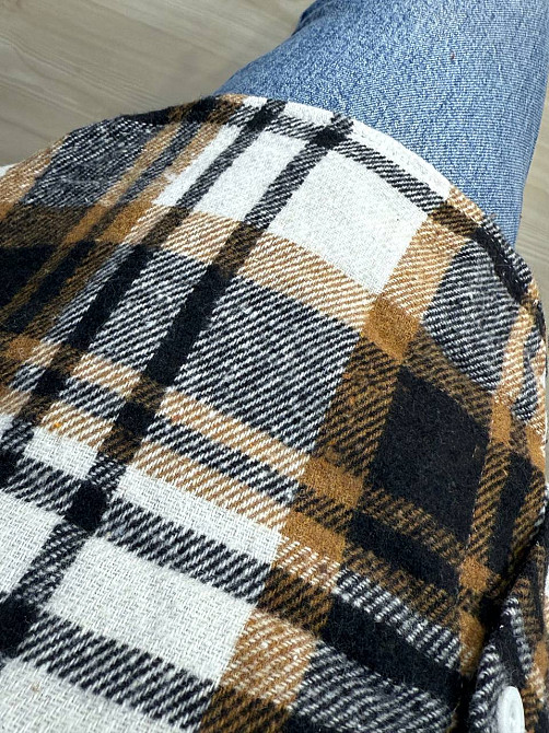 Сорочка жіноча YZY 223 картата оверсайз тепла байка, бежевий, one size Київ - фото 19