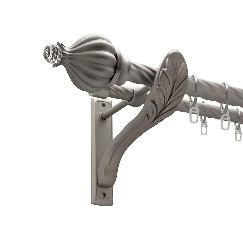 Карниз Orvit Таджа-Кристал металевий дворядний ретро скручена труба кільце металеве Сатин 25\19 мм 160 см Львов - изображение 1