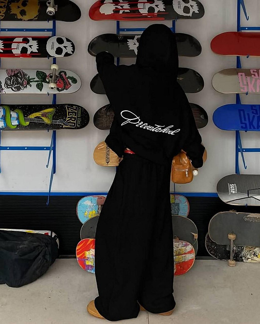 Женский теплый оверсайз костюм: худи с капюшоном и широкие брюки с утяжкой трехнитка на флисе Одесса - изображение 2