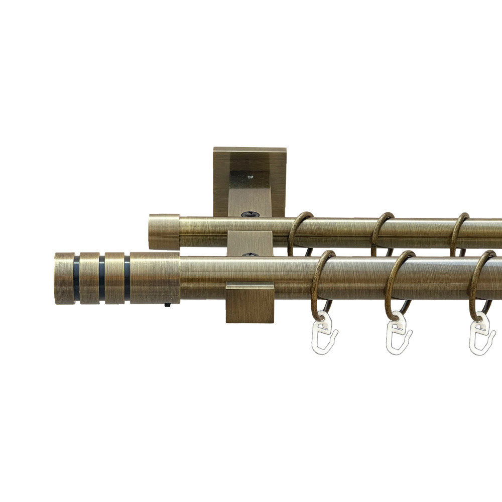 Карниз Orvit Модуло металевий дворядний техно гладка труба кільце металеве Антик 25\19 мм 300 см (00-00026027) Львів - фото 1