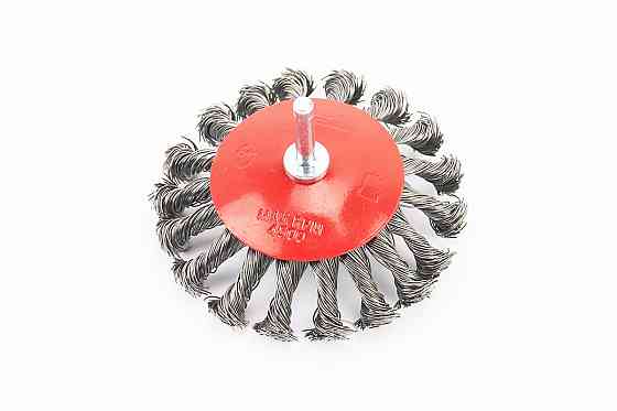 Щітка конусна зі стрижнем 1/4" D-100мм з плетеного дроту 19-9310 Київ