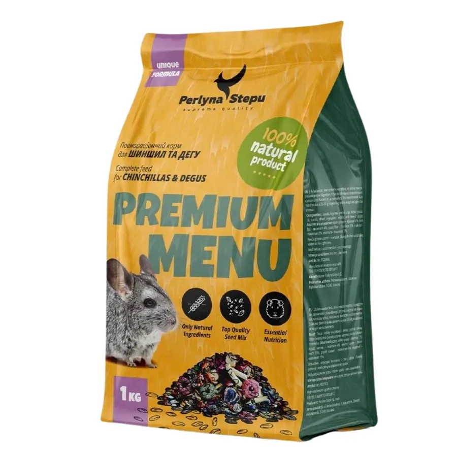 Зерносмесь Жемчужина Степи: Premium Menu для шиншилл и белок дегу, 1 кг Винница - изображение 1