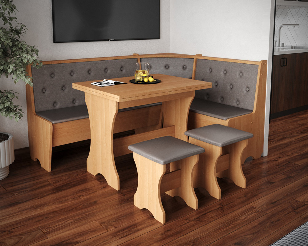 Табуретка с мягким сиденьем, табурет на кухню 35х35х44 см Ткань Дорандо (темный) / ДСП Ольха Львов - изображение 2