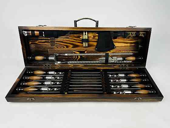 Подарочный набор шампуров в деревянном кейсе Люкс MAX HAPPY DAYS Тернополь