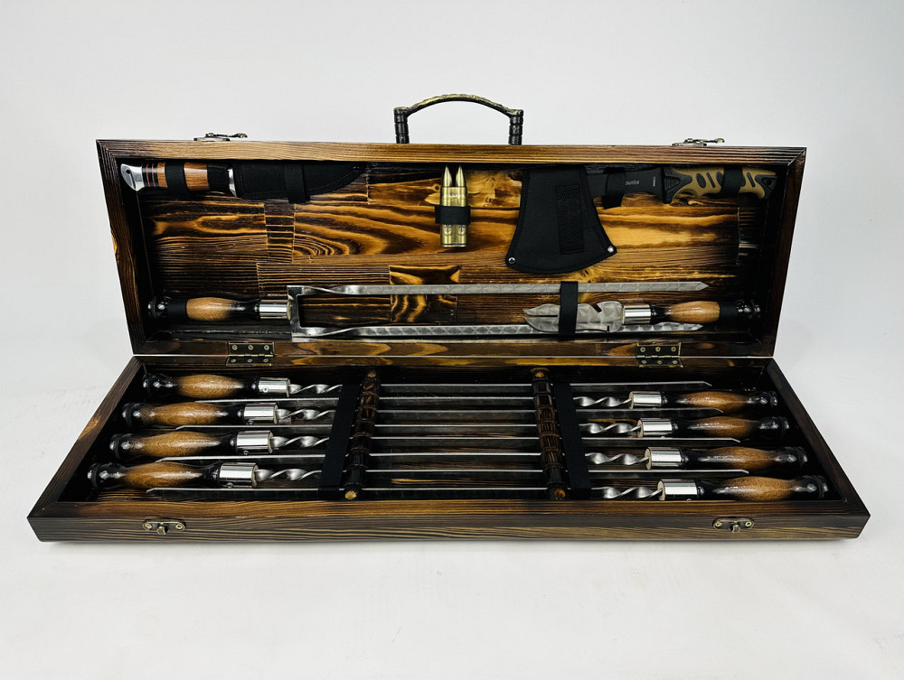 Подарунковий набір шампурів у дерев'яному кейсі Люкс MAX HAPPY DAYS Тернопіль - фото 5