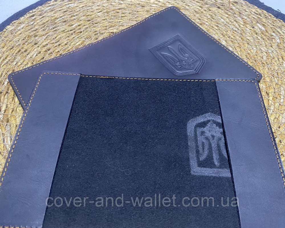 Обложка на бумажный паспорт з гербом Украины из винтажной кожи ST Киев - изображение 3