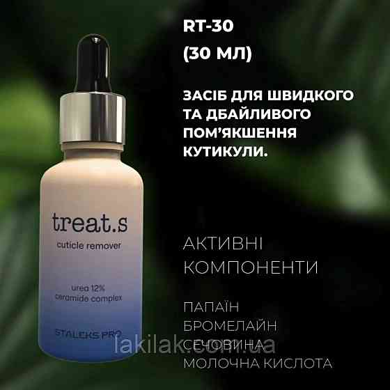 Ремувер кутикули Staleks PRO treat.s на сечовині 12% 30мл Херсон