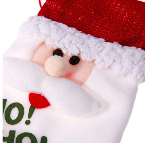 Новогодний чехол на бутылку Дед Мороз 26 на 13 см разноцветный Киев - изображение 4