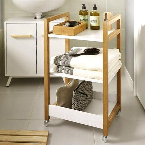 Етажерка для ванної на коліщатах "Прінцель" сієна-зефір Миколаїв - фото 1