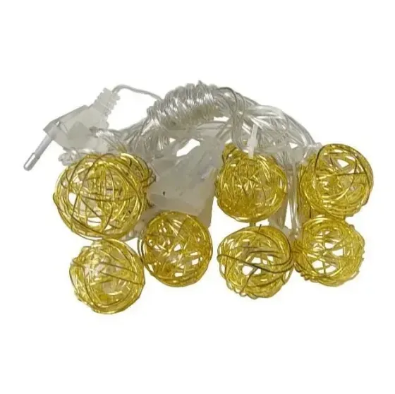Гирлянда-нить (String-Lights) Metal Ball 10WW-1 внутренняя, пров.:прозрачный, 2м (Белый-теплый) Киев