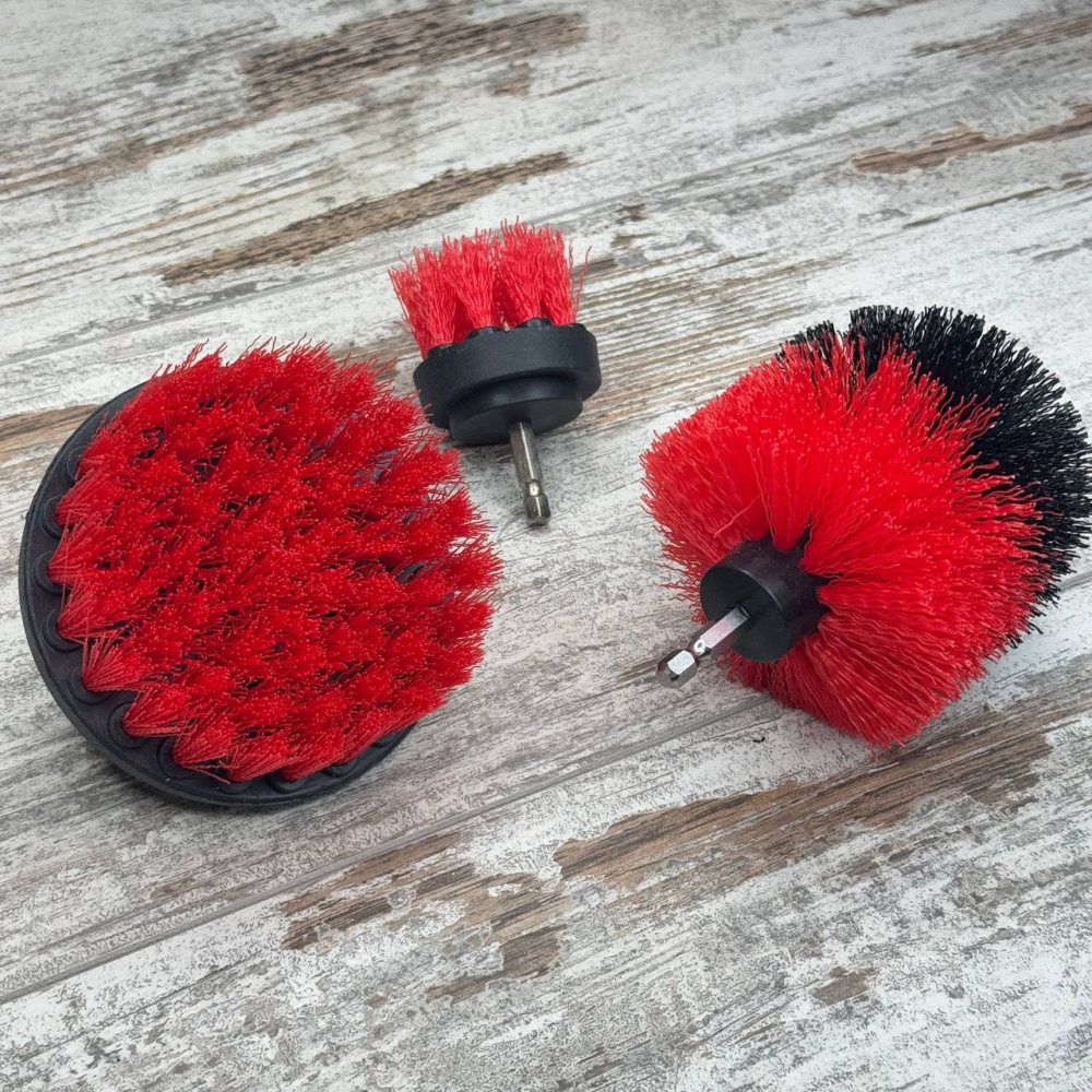 Набір щіток-насадок 3 шт для дриля та шуруповерта, нейлонові щітки для авто, кухні й ванної Київ - фото 6