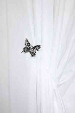 Магниты для штор и гардин (103м) Бабочка набор 2 шт Серебристый (81-014) Киев