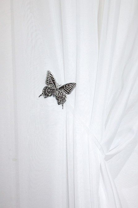 Магниты для штор и гардин (103м) Бабочка набор 2 шт Серебристый (81-014) Киев - изображение 2