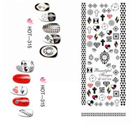 Наклейки для ногтей мистические 12 на 5 см разноцветный Киев