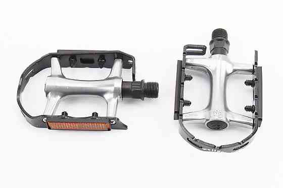 Педалі ROAD 9/16" (108x63x24mm) алюмінієві, сріблясто-чорні R126DU Київ