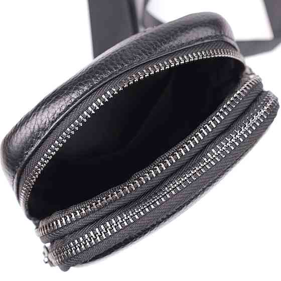 Сумка-слинг для мужчин из натуральной кожи Vintage 22955 Черный Киев