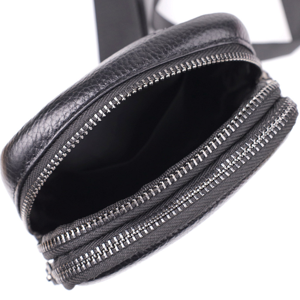 Сумка-слинг для мужчин из натуральной кожи Vintage 22955 Черный Киев - изображение 5