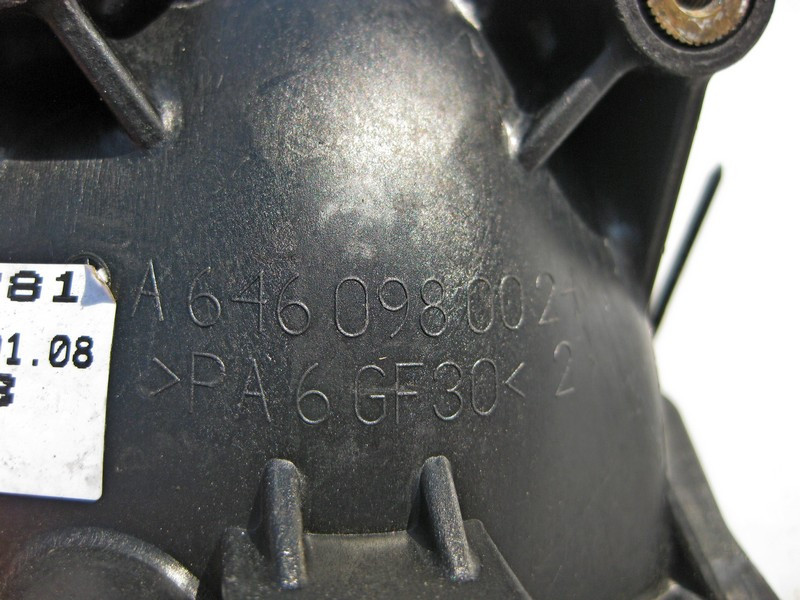Mercedes-Benz  A6460980024 Пластикове коліно - трубопровід впускного колектора двигуна OM646 R4 2.2 cdi E-Class W204 W211 Одеса - фото 3