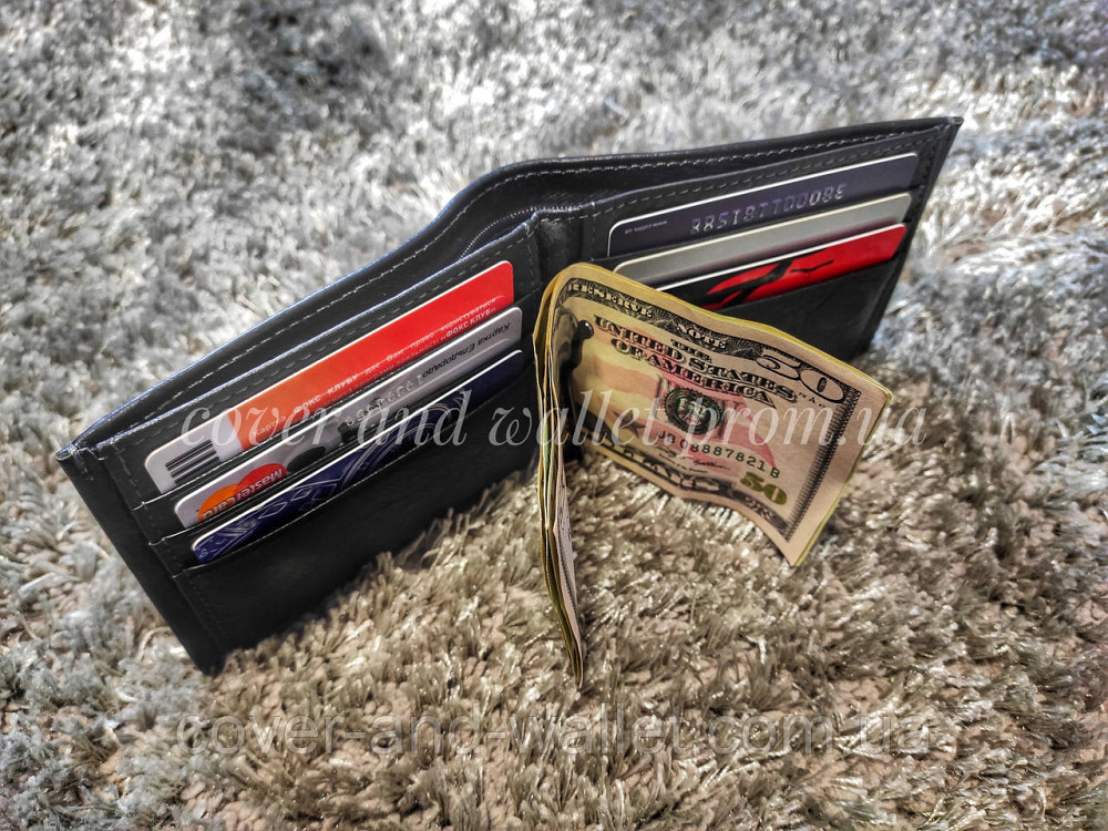 Стильное кожаное мужское портмоне с зажимом на магнитах Marco Coverna MC 22-555 Киев - изображение 6