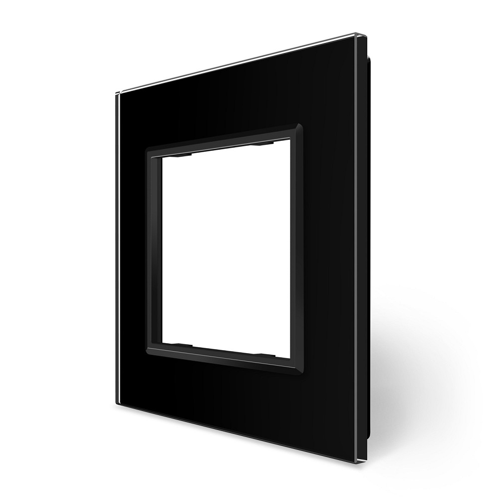 LIVOLO Рамка 1-постова LIVOLO, загартоване скло, чорна матова, 80×80 мм (VL-P7E-2BS06) Коломия - фото 4