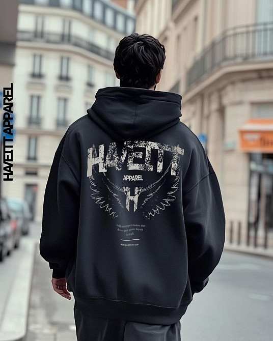 Худи, черная толстовка мужская, свитшот 2702806516 размер 50 Днепр - изображение 1