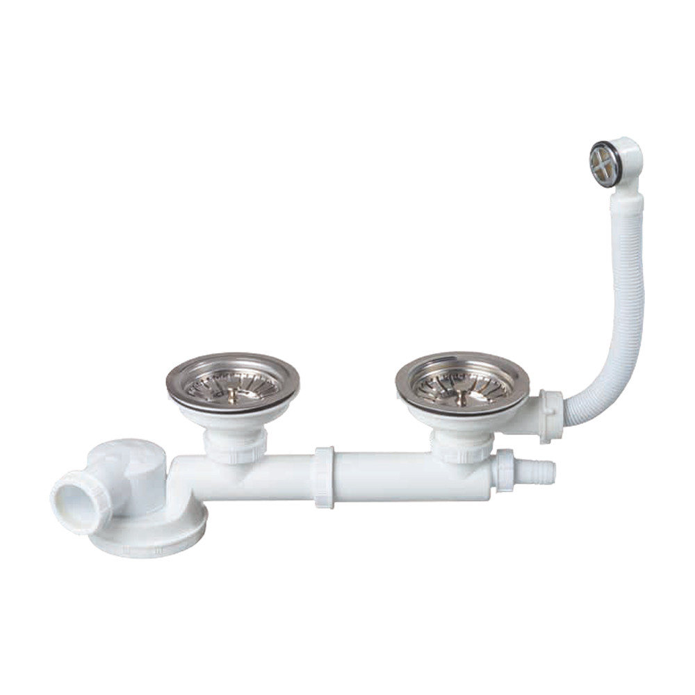 Wirquin Сифон для двойной кухонной мойки Espace полный комплект 1½"×Ø40мм WIRQUIN (9542400) Киев - изображение 1