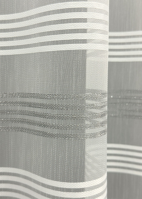 Тюль бамбук с вышивкой и люрексом цвет белый с серым 1816т Киев - изображение 4