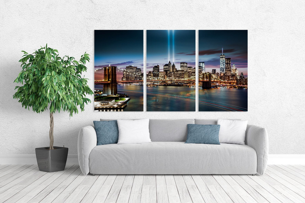 Модульная картина в гостиную / спальню  Місто в ночі   ART-224_3A 100х150 см Киев - изображение 2