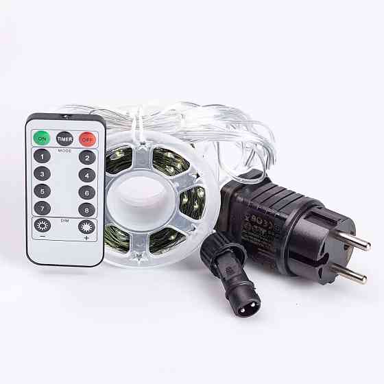 Гирлянда "Роса" на пульті, 50 м, 500 LED, зелений провод Київ