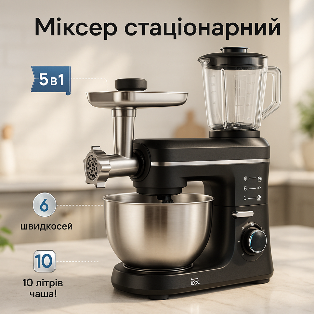 Кухонный комбайн с тестомесом, Кухонные комбайны с металлической чашей, Миксер для теста на куличи VF-43 Львов - изображение 8