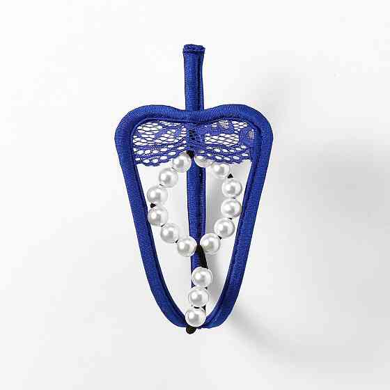 Чоловічі труси без лямок з намистом one size синій Київ