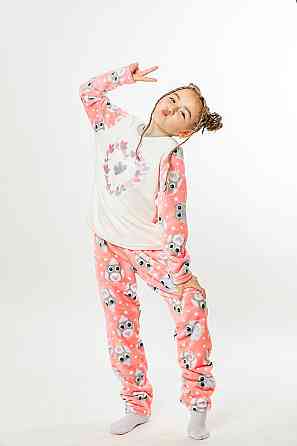 Пижама детская, тёплая, розовая, топ Крохатушка одяг Киев