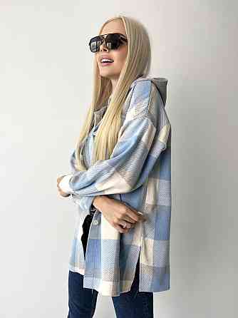 Рубашка-куртка с капюшоном Ultra батал 50-52, Голубой Киев