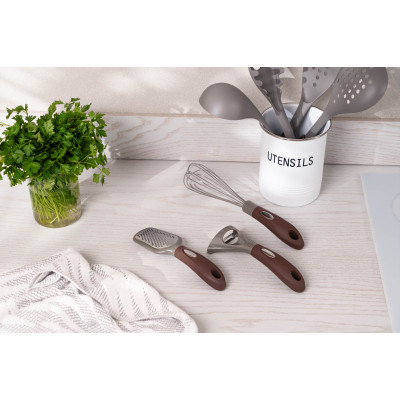 Терка Ardesto Gemini, 21.5см, нержавіюча сталь, пластик, сіро-коричневий (AR2156PG) Вінниця - фото 2