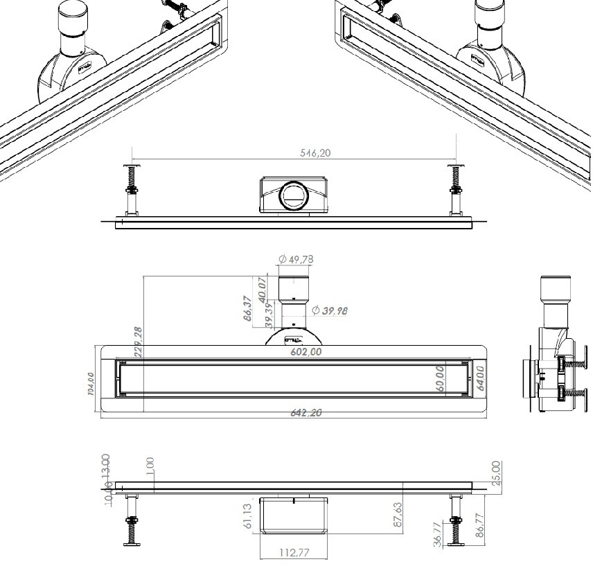Трап лінійний душовий TILLO TM256-60 Луцьк - фото 7
