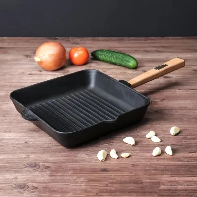 Сковорода Brizoll Optima чавунна квадратна Гриль з ручкою 260х260х50 мм (O262650G-P) Винница - изображение 6