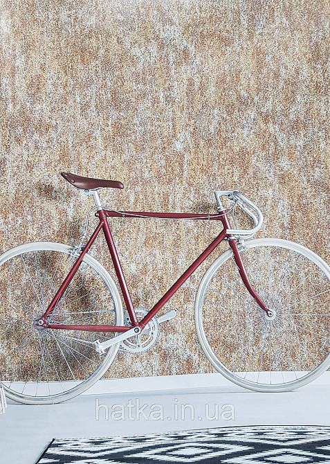 Шпалери вініл на флізеліні гарячого тиснення DU&KA Natura1.06х10 під штукатурку структурні коричневі з бірюзовою Київ - фото 1