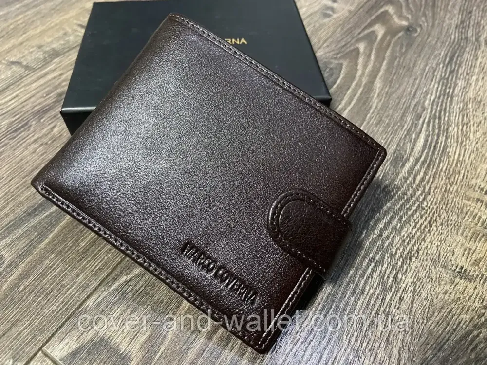 Брендовий чоловічий гаманець із блоком для документів чорного кольору Marco Coverna BK 010-823 Київ - фото 9